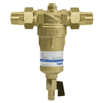 Магистральный фильтр BWT Protector MINI H/R 1/2" для горячей воды с прямой промывкой 